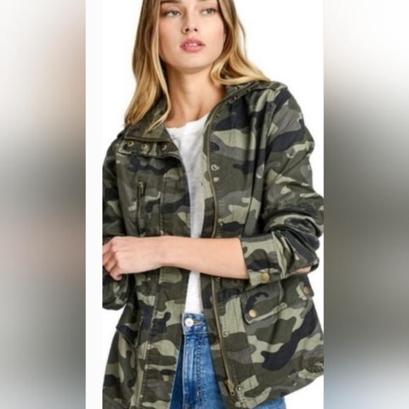 Love Tree Camo Utility Lightweight Jacket Medium - Picture 1 of 6